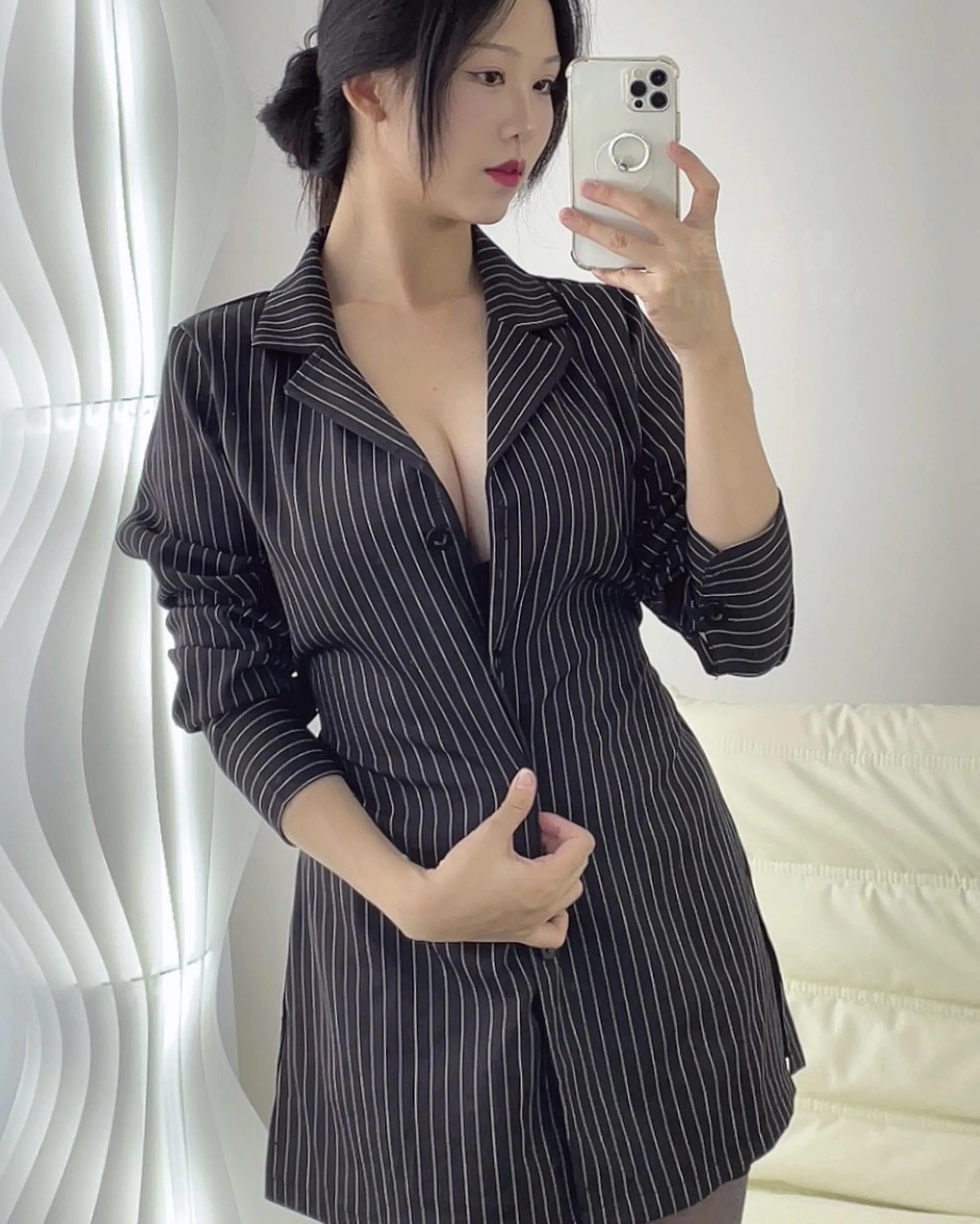 抖娘-利世 – NO.86 条纹衬衣 [41P]插图6